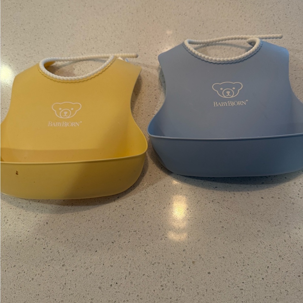 BabyBjorn Yellow and Blue Bib Duo